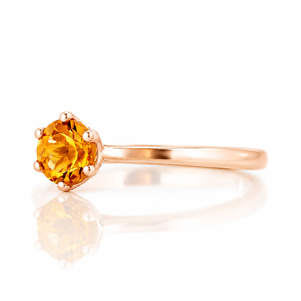 Tulip, a Six Claw Citrine Ring - Victoria's Jewellery