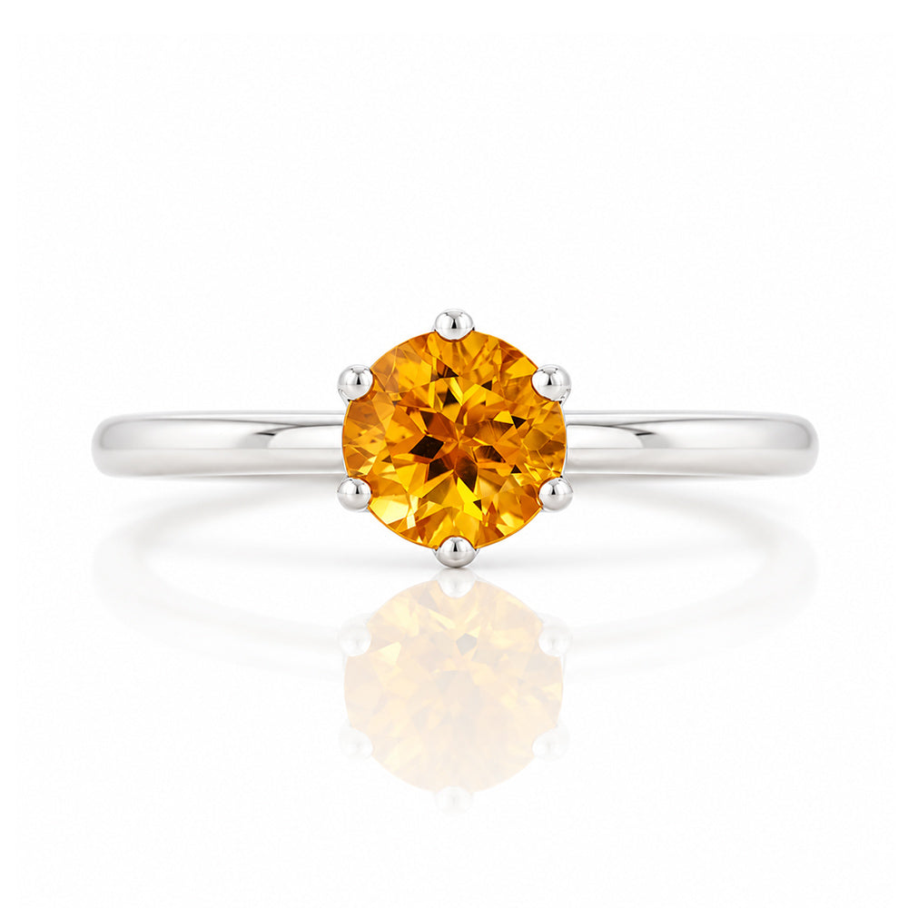 Tulip, a Six Claw Citrine Ring - Victoria's Jewellery
