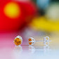 Tulip, Citrine Stud Earrings - 5mm