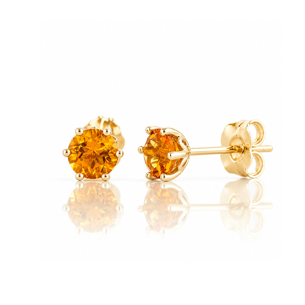 Tulip, Citrine Stud Earrings - 5mm