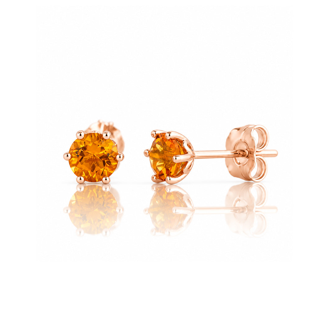 Tulip, Citrine Stud Earrings - 5mm