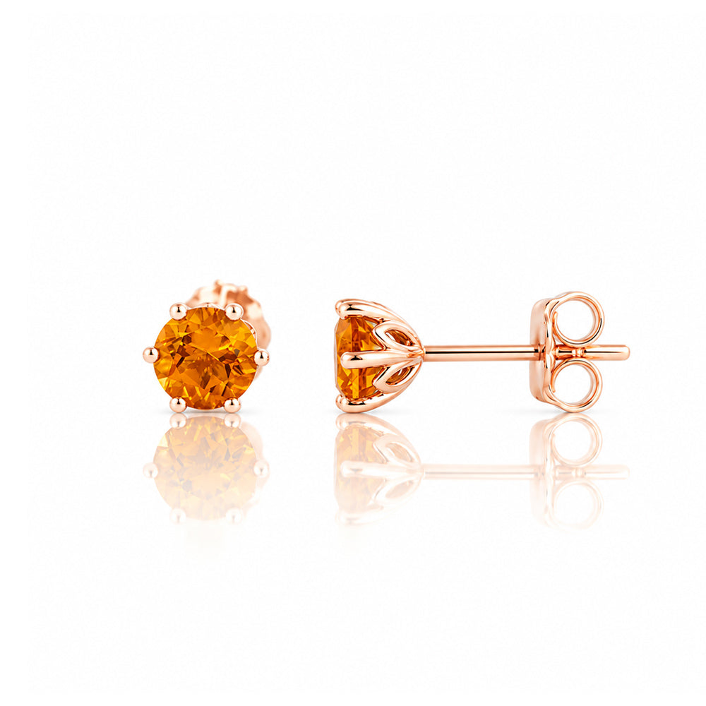 Tulip, Citrine Stud Earrings - 5mm