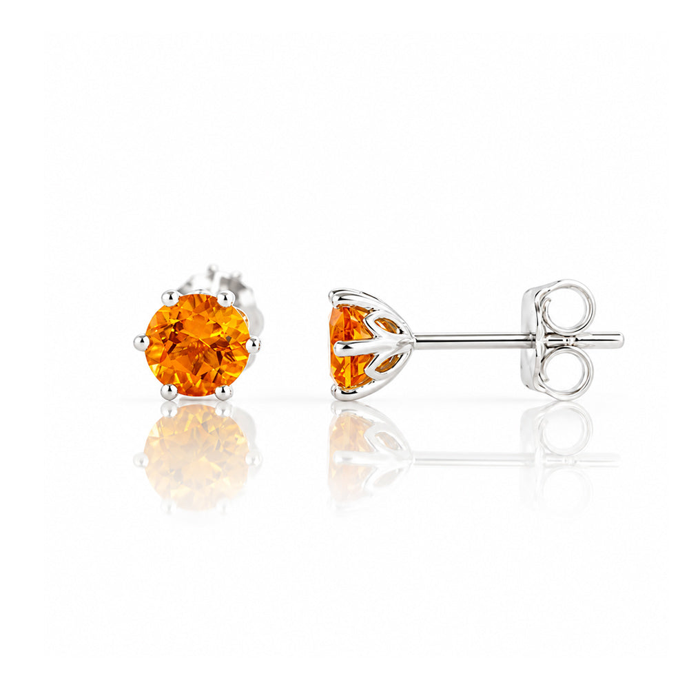 Tulip, Citrine Stud Earrings - 5mm