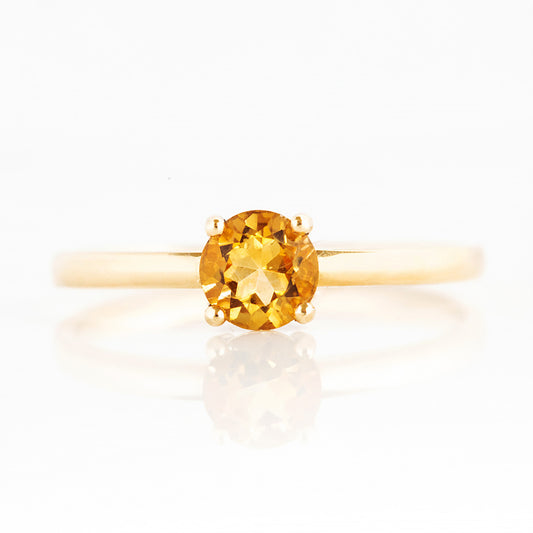 Lina, a Round cut Citrine Solitaire Ring