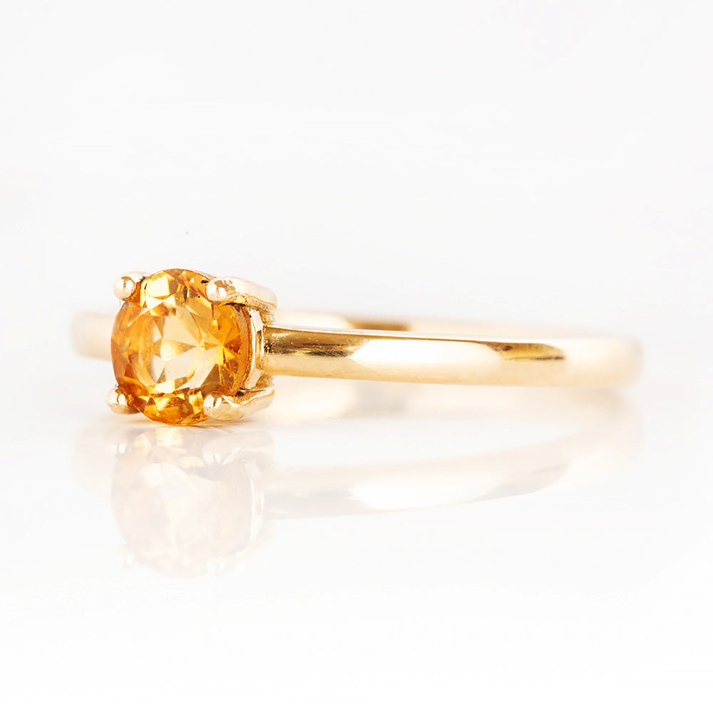 Lina, a Round cut Citrine Solitaire Ring