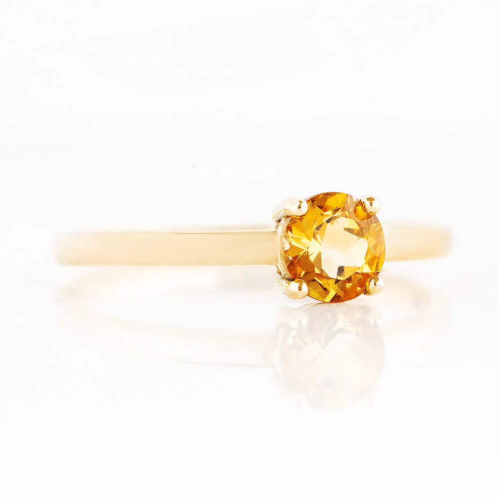 Lina, a Round cut Citrine Solitaire Ring