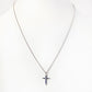 Cross Necklace with Blue Sapphire and Lab Diamonds