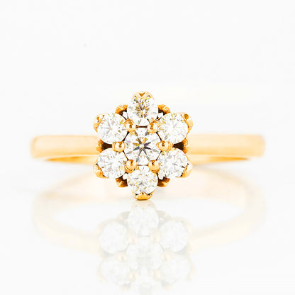 Alice, a Lab Diamond Cluster Ring