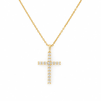 Cross Necklace with Lab Diamonds