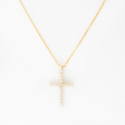 Cross Necklace with Lab Diamonds