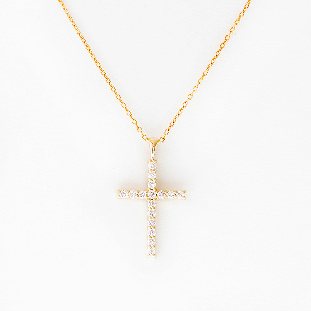 Cross Necklace with Lab Diamonds - Victoria's Jewellery