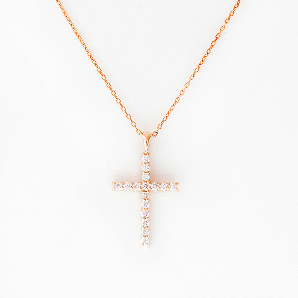 Cross Necklace with Lab Diamonds - Victoria's Jewellery