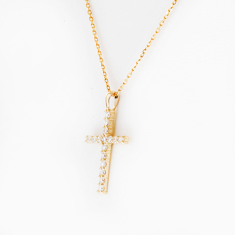 Cross Necklace with Lab Diamonds - Victoria's Jewellery