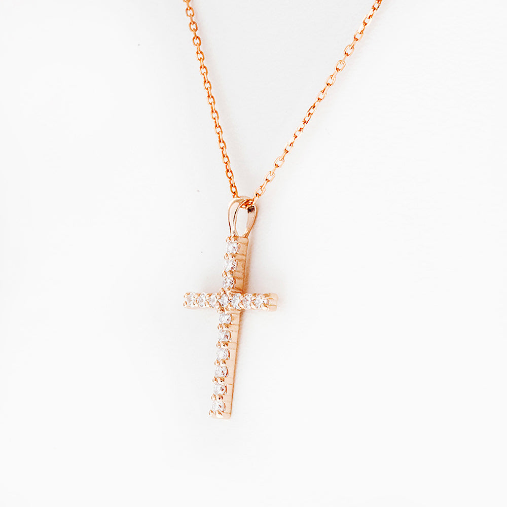 Cross Necklace with Lab Diamonds - Victoria's Jewellery