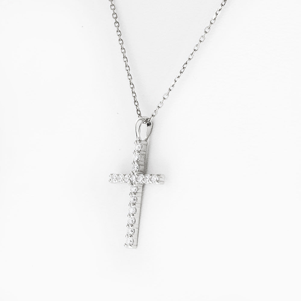 Cross Necklace with Lab Diamonds - Victoria's Jewellery