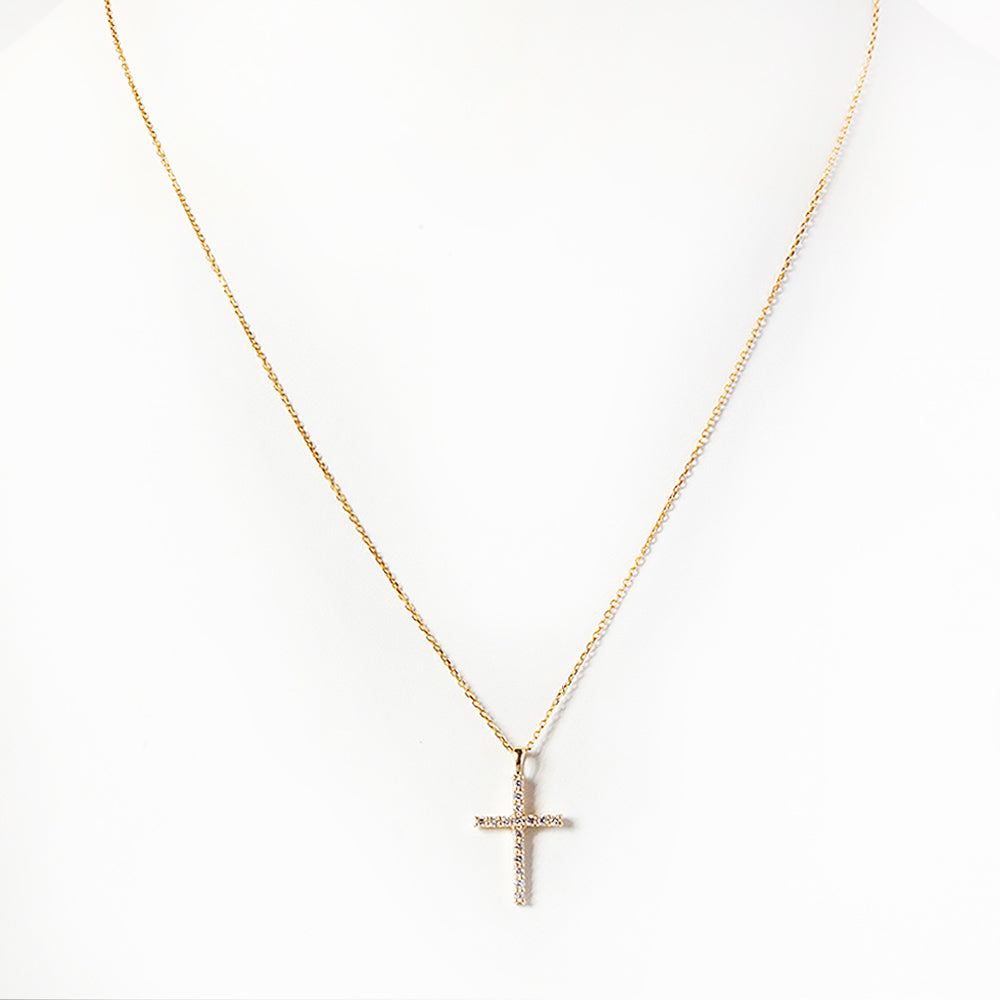 Cross Necklace with Lab Diamonds - Victoria's Jewellery