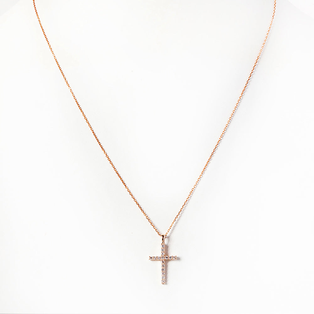 Cross Necklace with Lab Diamonds - Victoria's Jewellery
