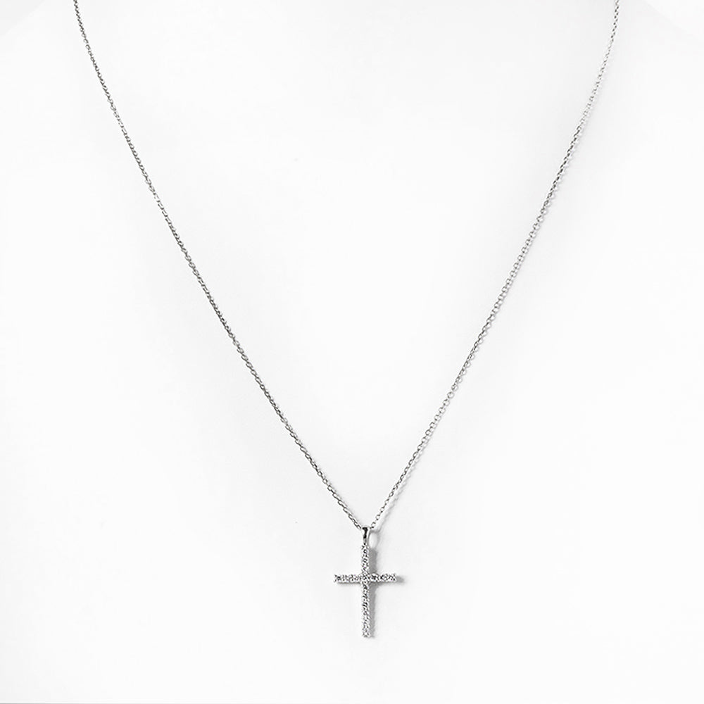Cross Necklace with Lab Diamonds - Victoria's Jewellery