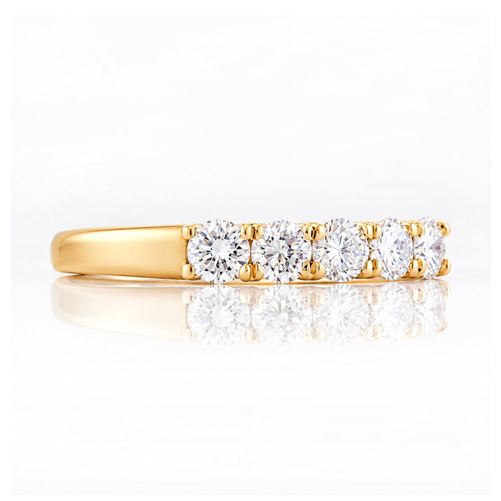Elsie, a Lab Diamond Half Eternity Ring - 3mm - Victoria's Jewellery