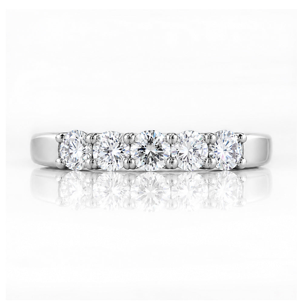 Elsie, a Lab Diamond Half Eternity Ring - 3mm - Victoria's Jewellery
