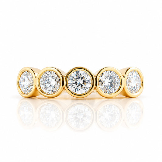 Violet, Lab Diamond Bezel Set Half Eternity Ring - Victoria's Jewellery