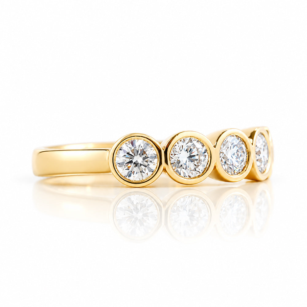 Violet, Lab Diamond Bezel Set Half Eternity Ring - Victoria's Jewellery