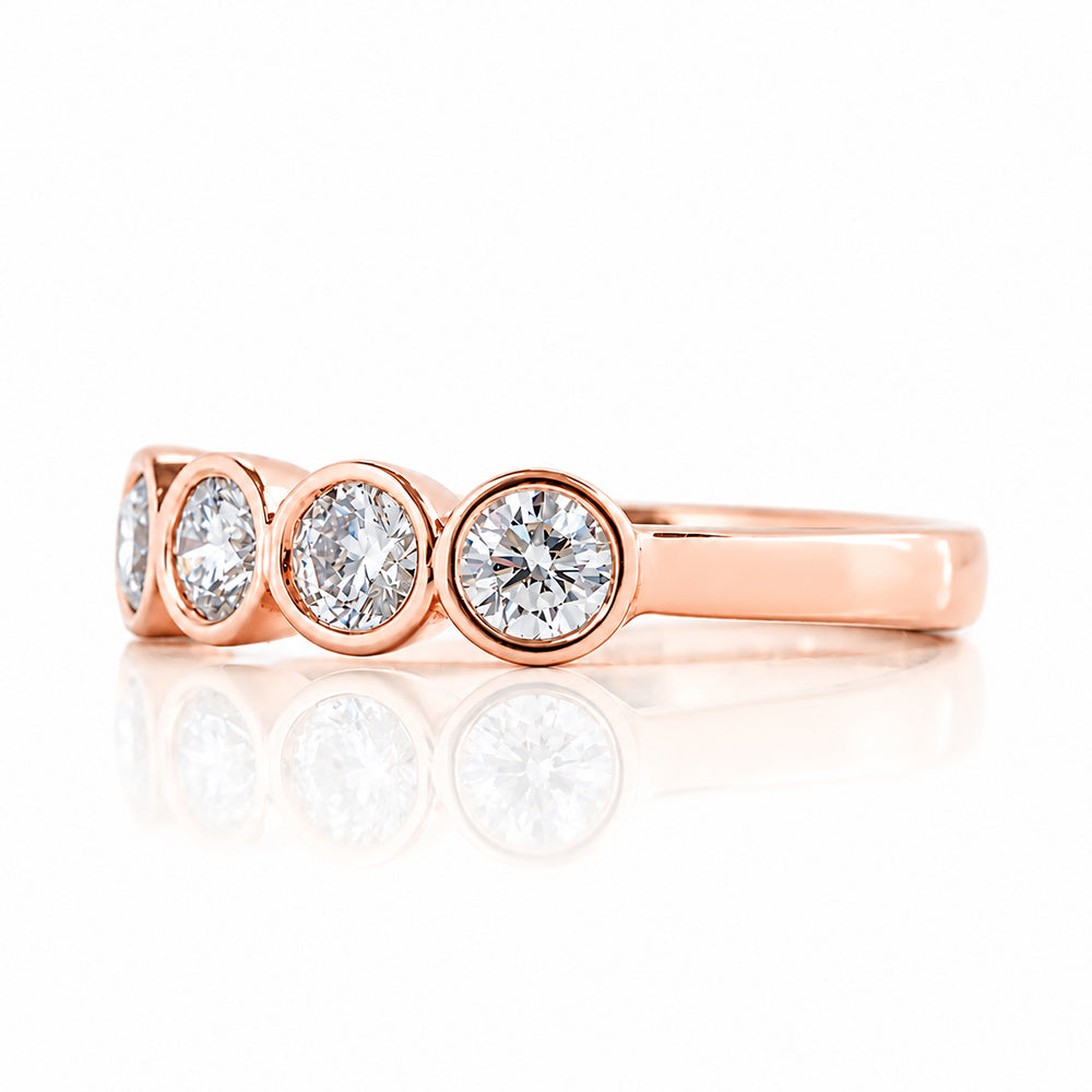 Violet, Lab Diamond Bezel Set Half Eternity Ring - Victoria's Jewellery