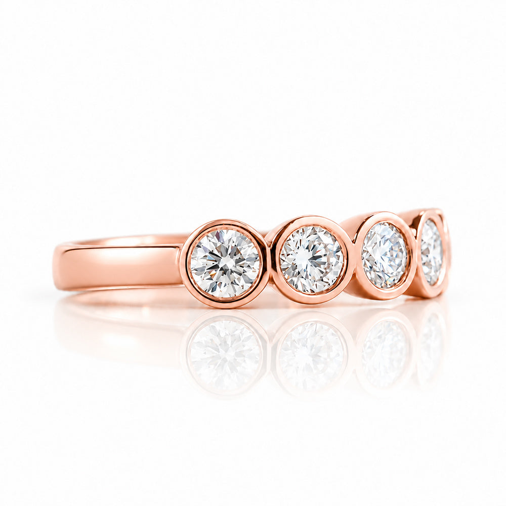 Violet, Lab Diamond Bezel Set Half Eternity Ring - Victoria's Jewellery