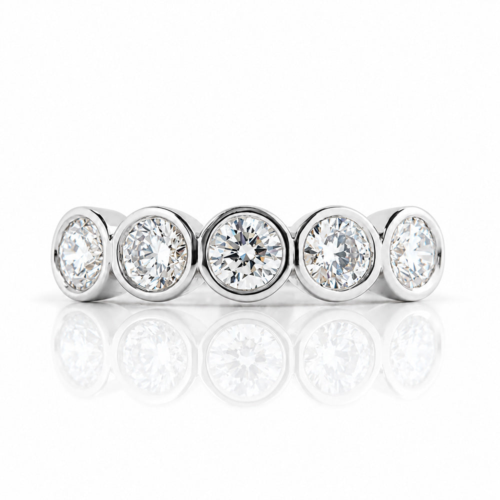 Violet, Lab Diamond Bezel Set Half Eternity Ring - Victoria's Jewellery