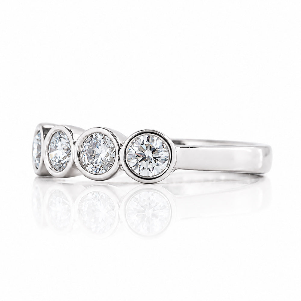 Violet, Lab Diamond Bezel Set Half Eternity Ring - Victoria's Jewellery