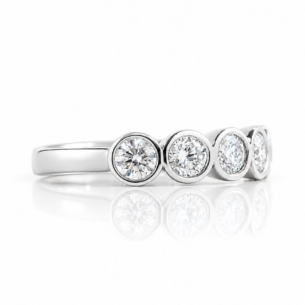 Violet, Lab Diamond Bezel Set Half Eternity Ring - Victoria's Jewellery