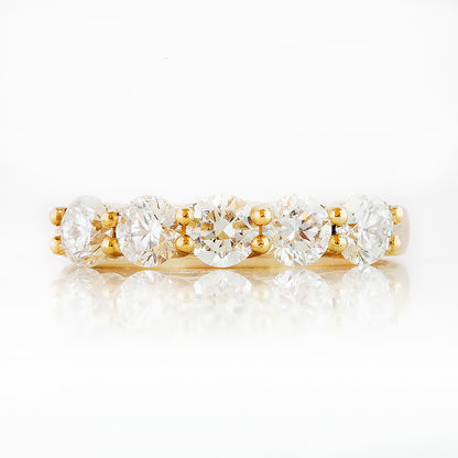 Round cut Diamond Half Eternity Anniversary ring in Yellow Gold - Victoria's Jewellery