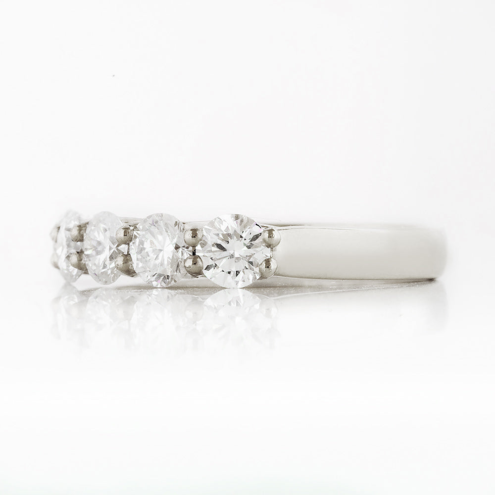 Round cut Diamond Half Eternity Anniversary ring in White Gold - Victoria's Jewellery