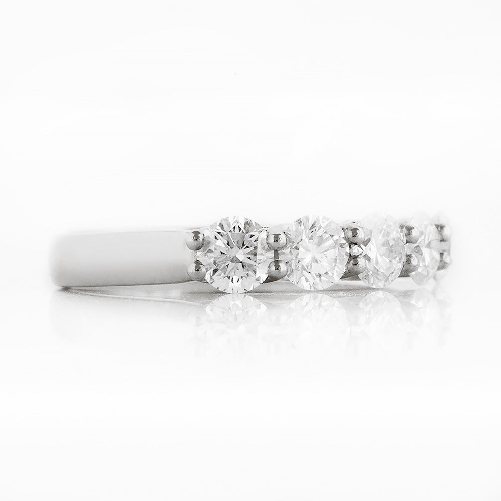Round cut Diamond Half Eternity Anniversary ring in White Gold - Victoria's Jewellery