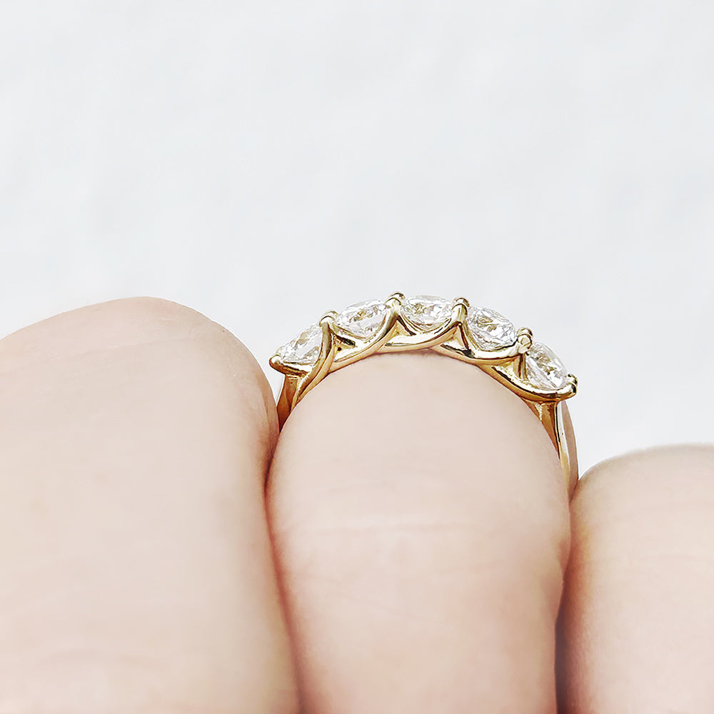 Round cut Diamond Half Eternity Anniversary ring in Yellow Gold - Victoria's Jewellery