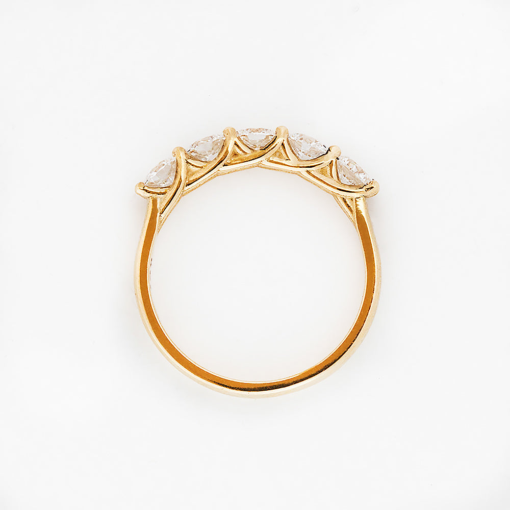 Round cut Diamond Half Eternity Anniversary ring in Yellow Gold - Victoria's Jewellery