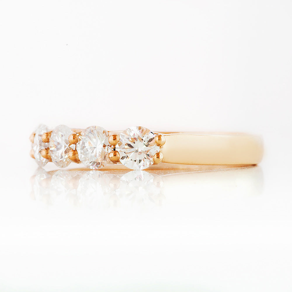 Round cut Diamond Half Eternity Anniversary ring in Rose Gold - Victoria's Jewellery