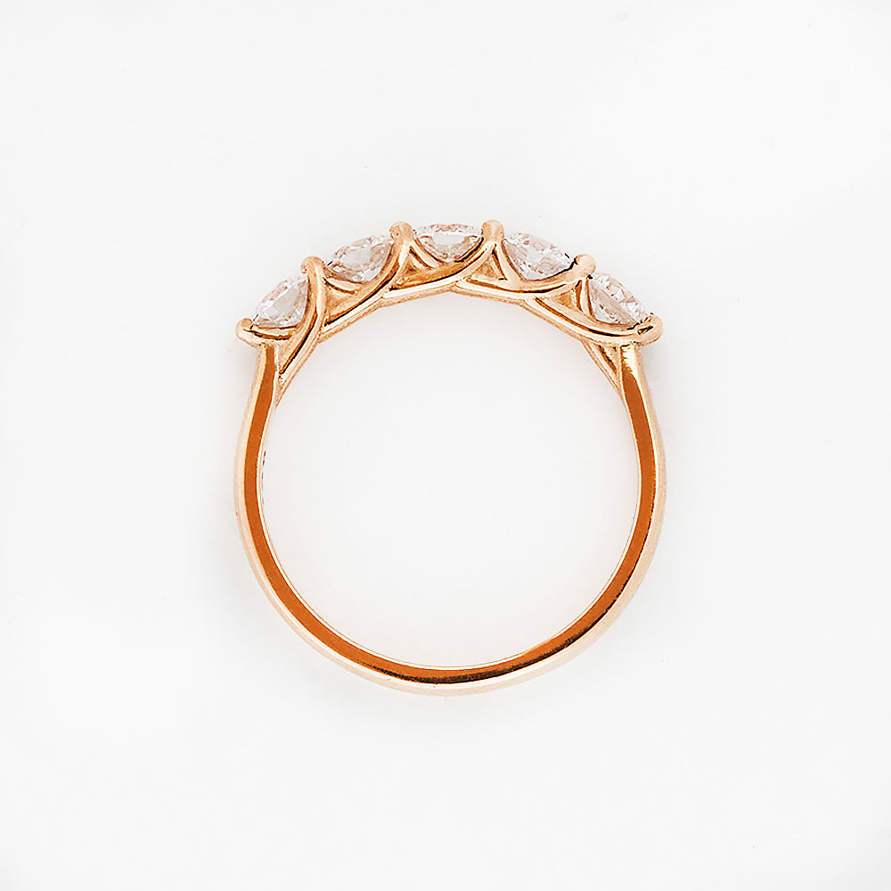 Round cut Diamond Half Eternity Anniversary ring in Rose Gold - Victoria's Jewellery