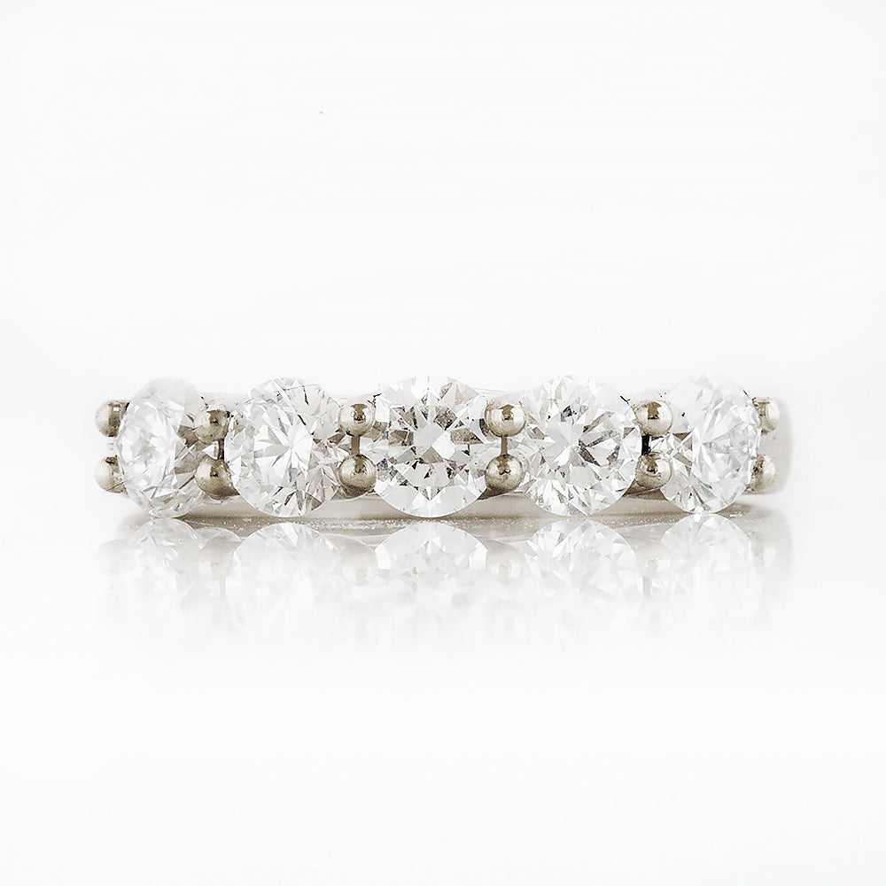 Round cut Diamond Half Eternity Anniversary ring in White Gold - Victoria's Jewellery