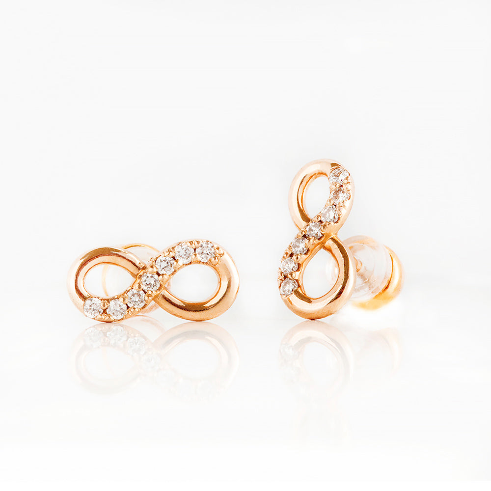 Infinity, Lab Diamond Stud Earrings