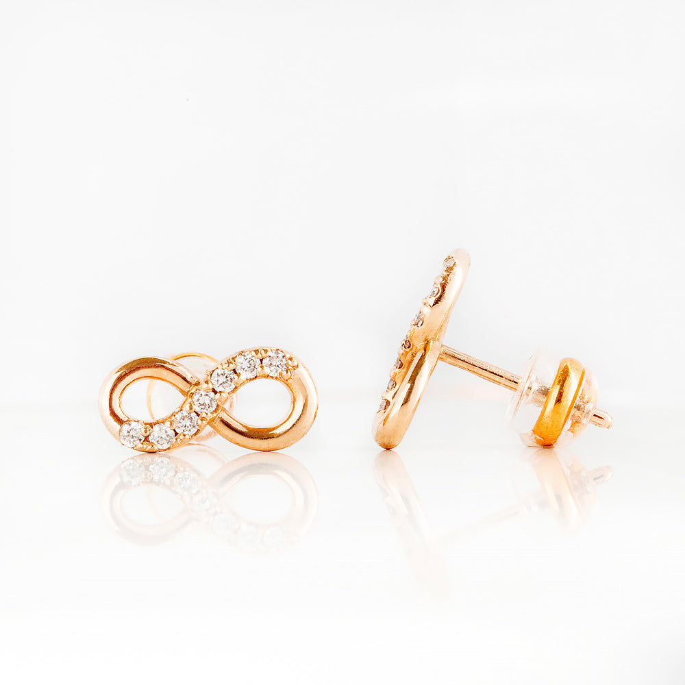 Infinity, Lab Diamond Stud Earrings