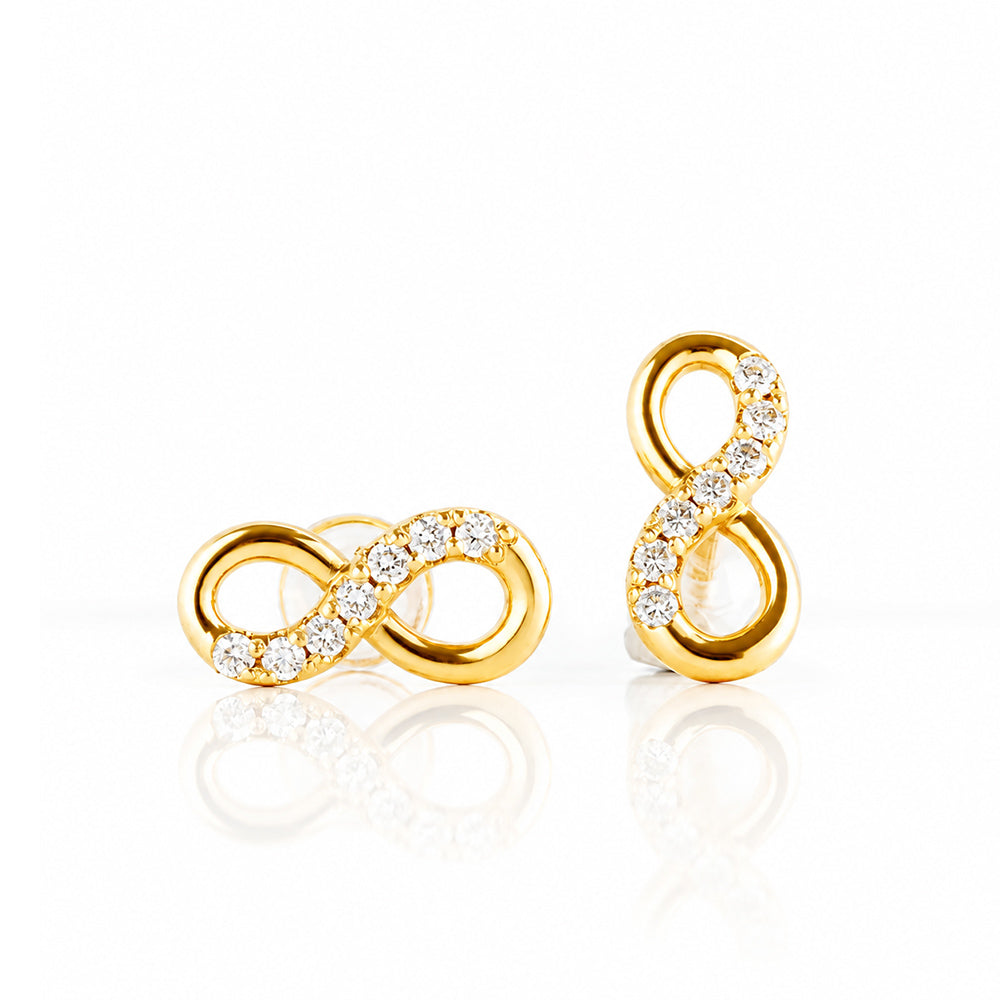 Infinity, Lab Diamond Stud Earrings