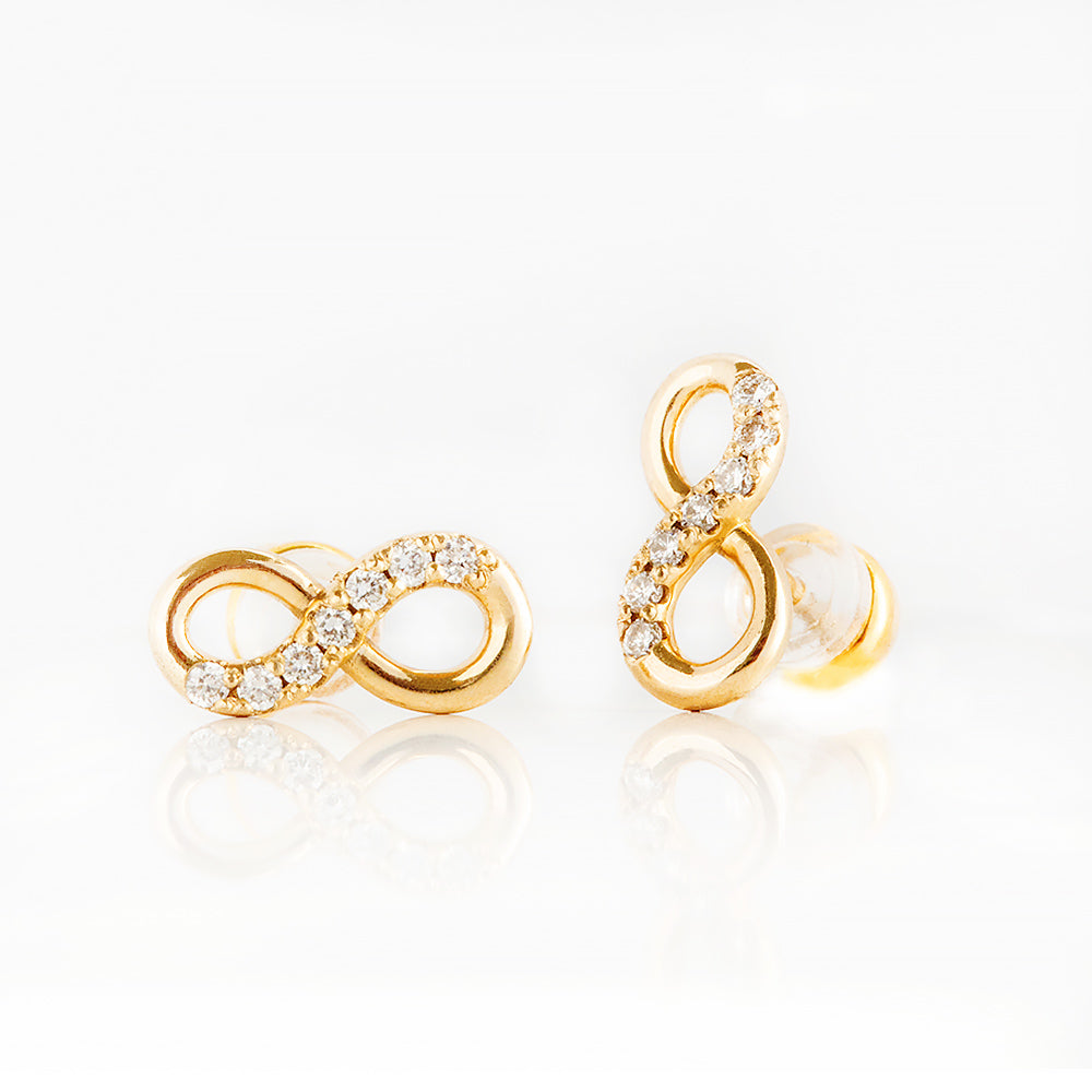Infinity, Lab Diamond Stud Earrings