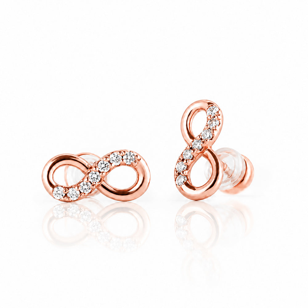 Infinity, Lab Diamond Stud Earrings