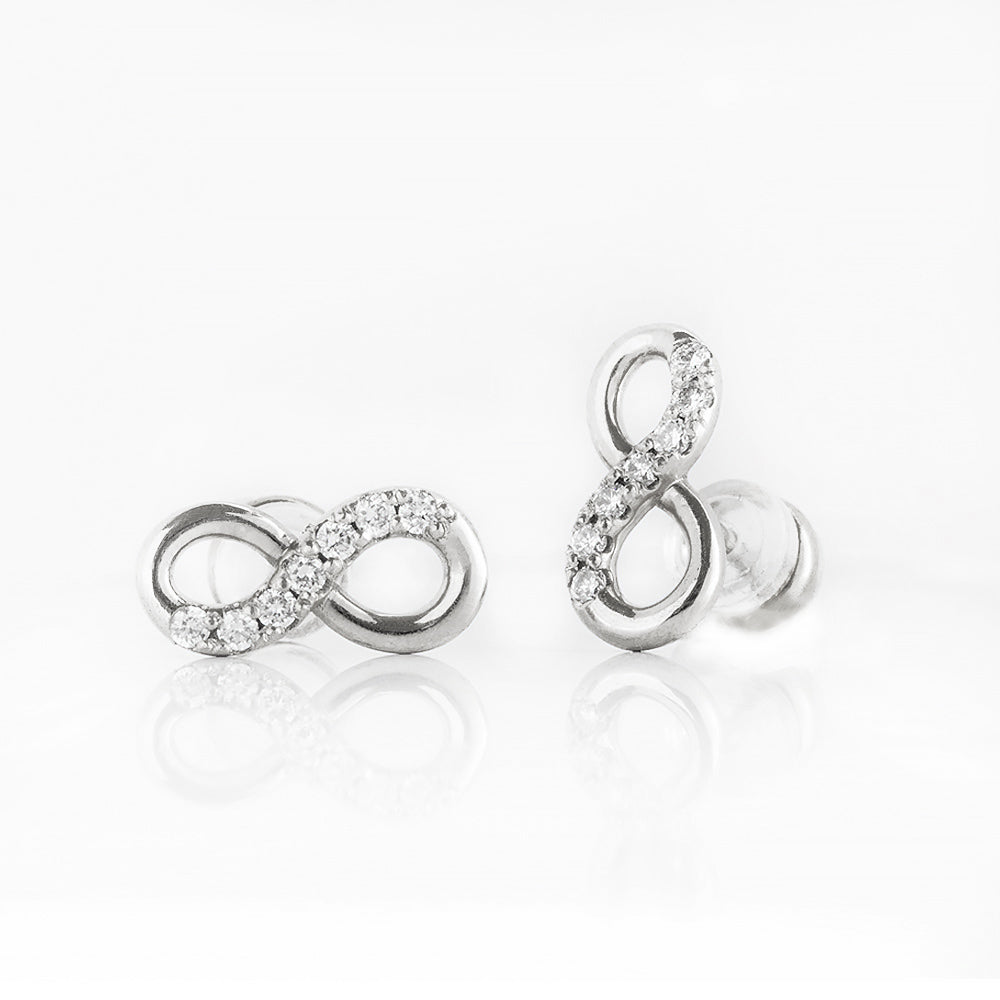 Infinity, Lab Diamond Stud Earrings