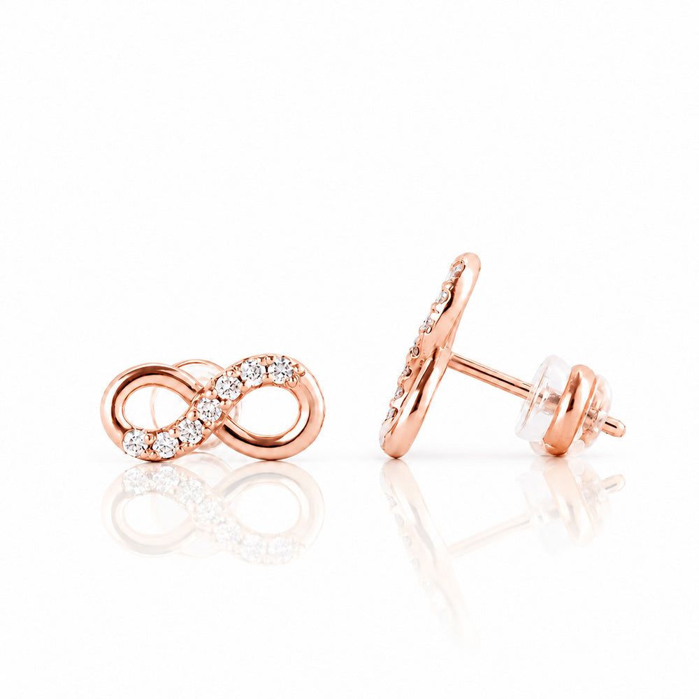 Infinity, Lab Diamond Stud Earrings