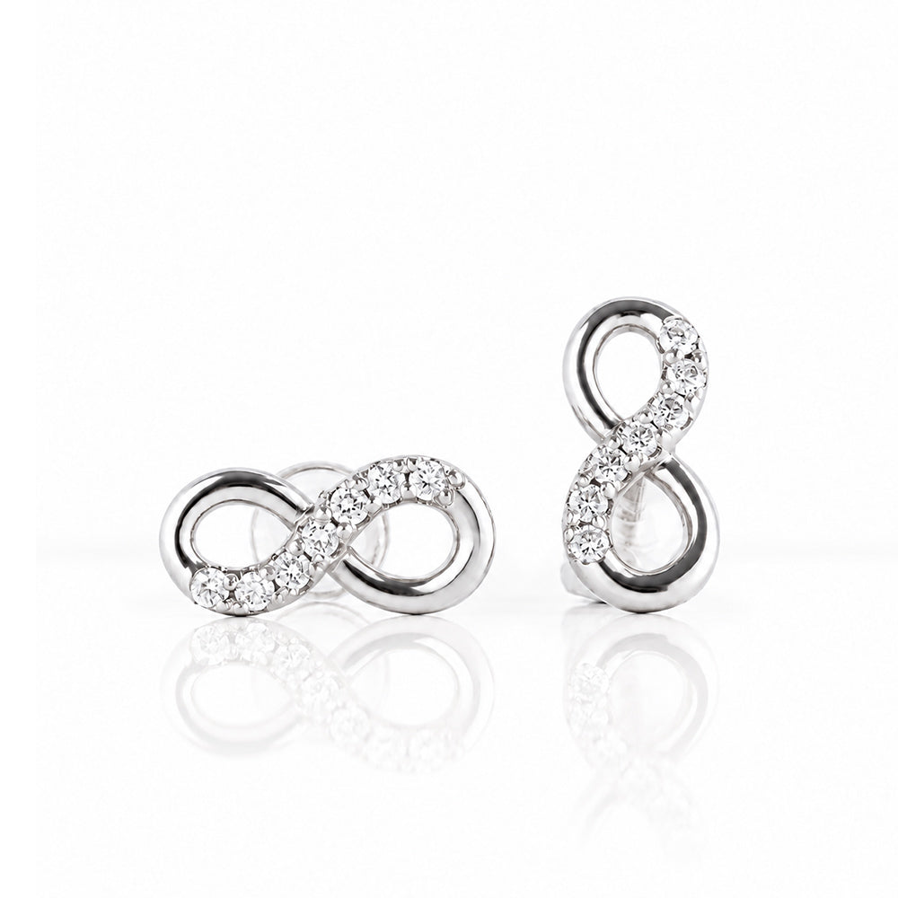 Infinity, Lab Diamond Stud Earrings