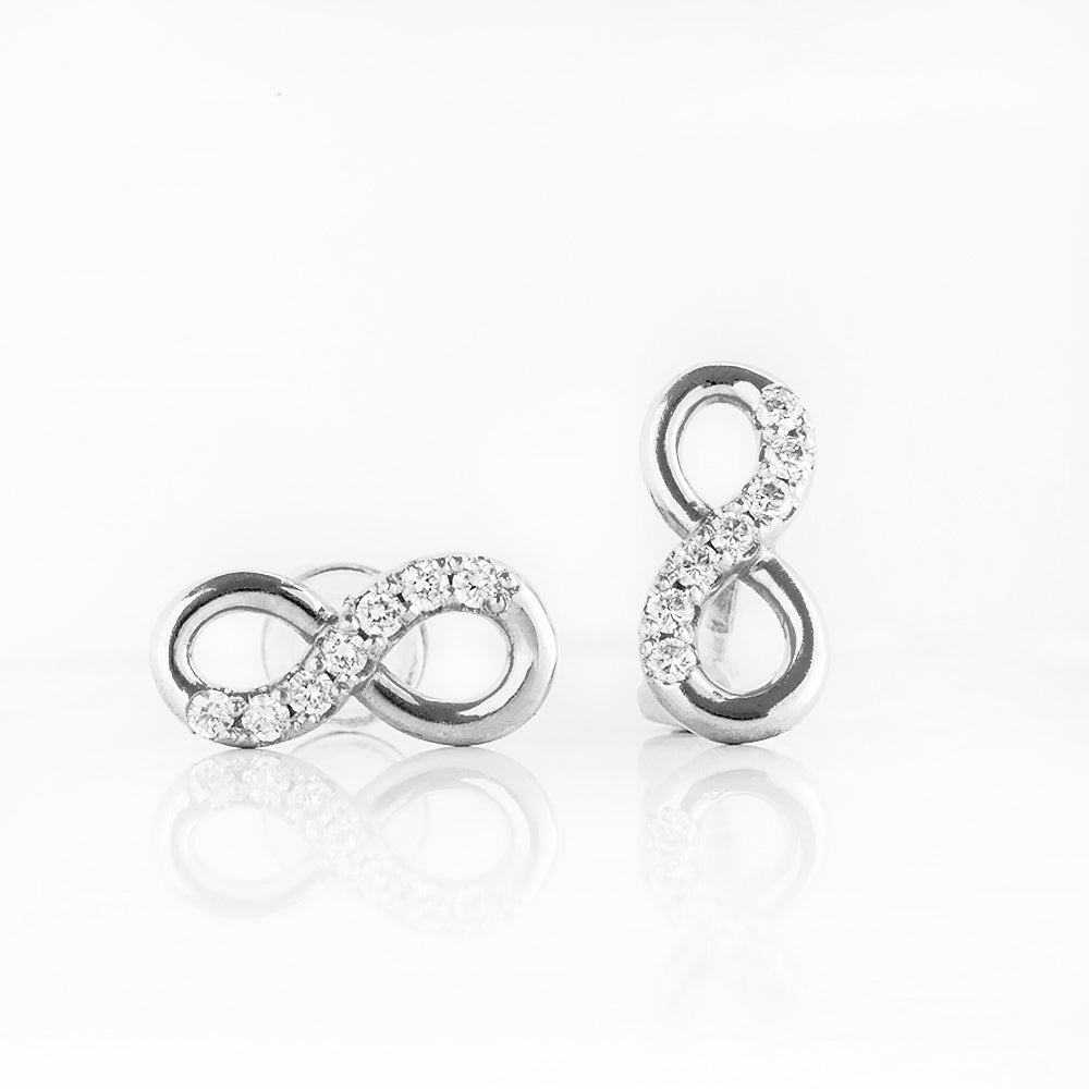 Infinity, Lab Diamond Stud Earrings