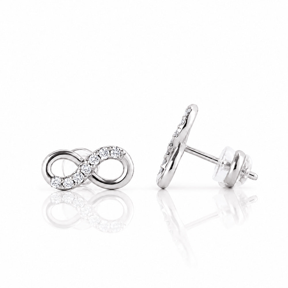 Infinity, Lab Diamond Stud Earrings