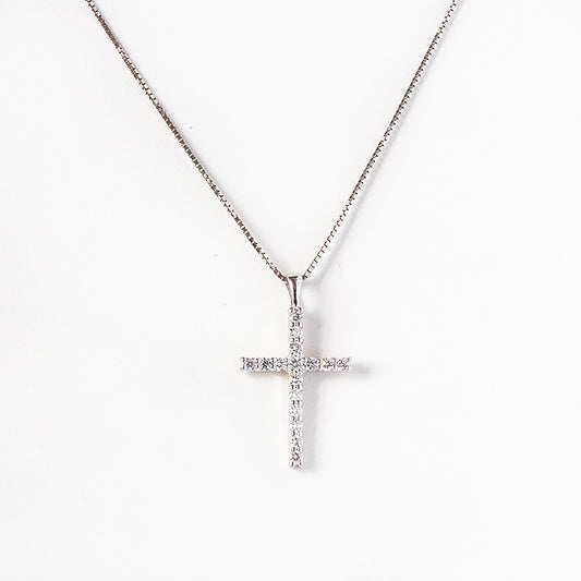 Cross Necklace with Lab Diamonds
